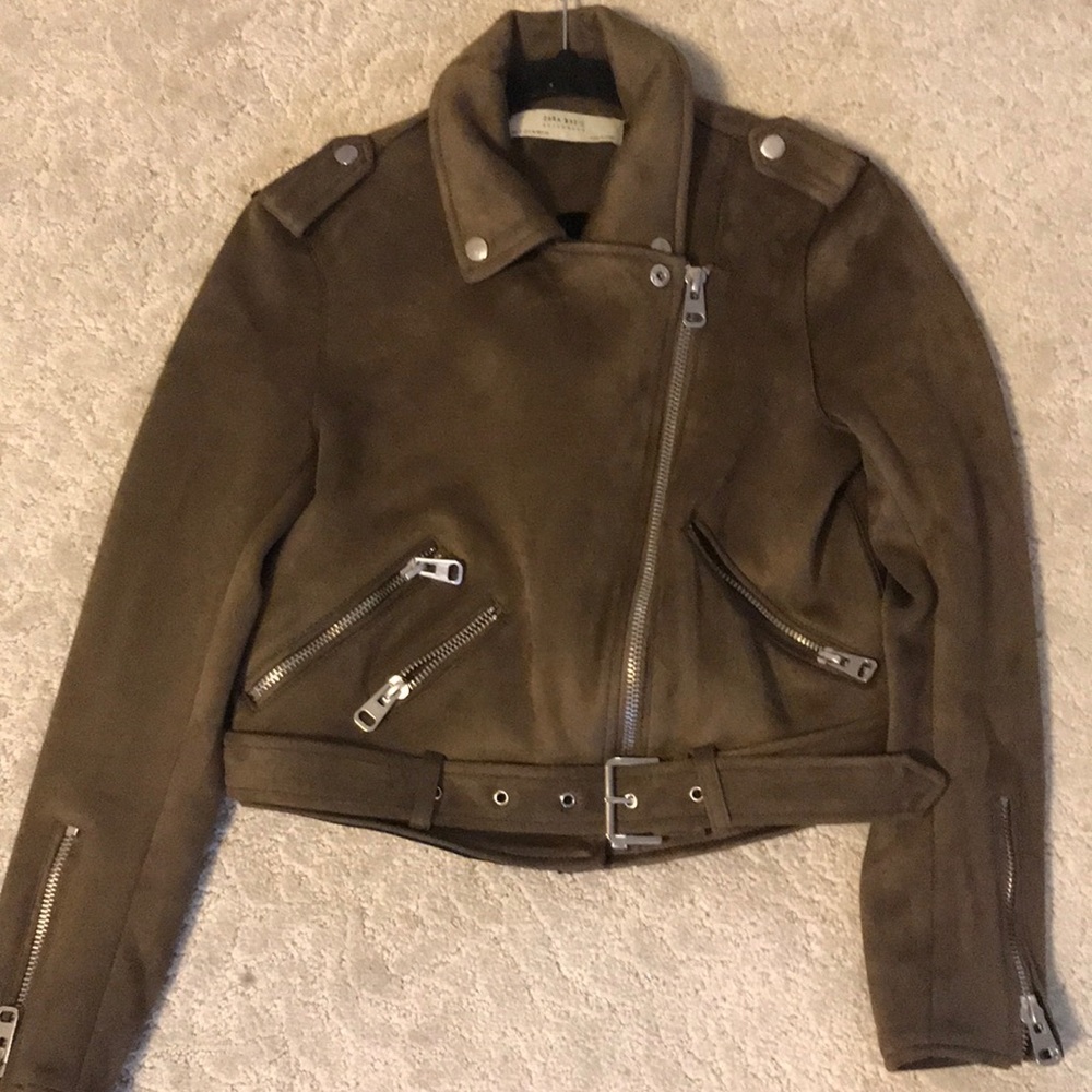 Zara Basic Suede Taupe Jacket - image 1